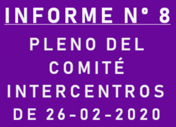 INFORME DEL PLENO DEL COMITÉ INTERCENTROS DE 26-02-2020
