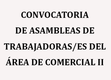 CONVOCATORIA DE ASAMBLEAS DE TRABAJADORAS/ES DEL ÁREA DE COMERCIAL II 