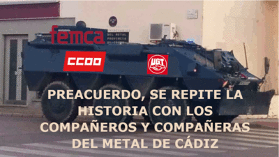 SE REPITE LA HISTORIA CON LOS COMPAÑEROS Y COMPAÑERAS DEL METAL DE CÁDIZ SE REPITE LA HISTORIA CON LOS COMPAÑEROS Y COMPAÑERAS DEL METAL DE CÁDIZ