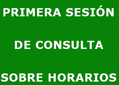 RESUMEN DE LA PRIMERA SESION DE CONSULTA SOBRE HORARIOS