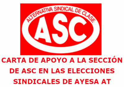 CARTA DE APOYO EN LAS EESS DE AYESA AT