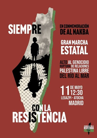 Marcha estatal unitaria por Palestina 11 de mayo Madrid