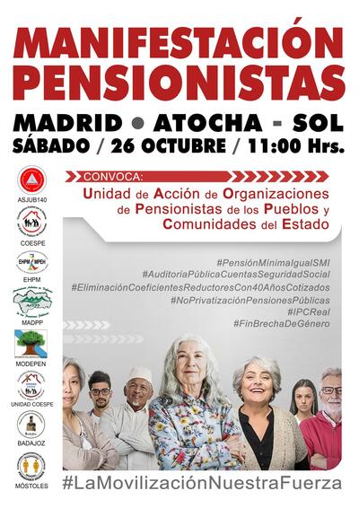 Convocatoria estatal en defensa del sistema público de pensiones